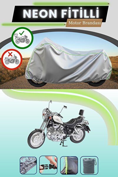 Cemku Shade حقيبة خلفية رمادية متوافقة مع قماش نيون فليتلي ياماها فيراجو XV 1...