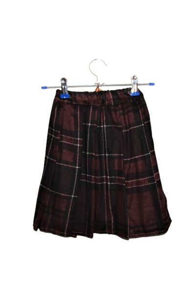 Lucille Craftshop Brown plaid skirt, soft cotton, 3-4 years