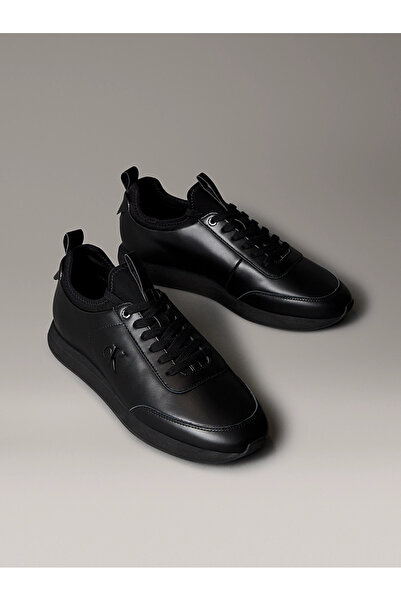 Calvin Klein Erkek Marka Logolu Kalın Tabanlı Elastık Bağcıklı Günlük Kullanıma Uygun BLACK Sneaker