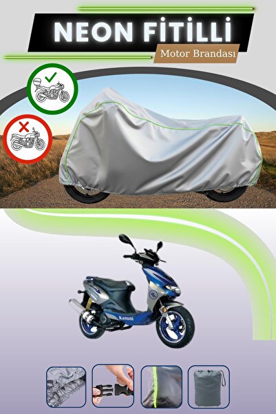 Cemku Shade حقيبة خلفية رمادية نيون قماش مجدّل متوافقة مع كانوني هوسار 125 مت...