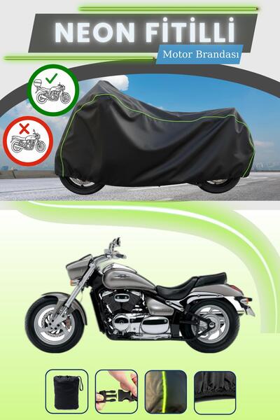 Cemku Shade حقيبة خلفية سوداء متوافقة مع نيون فايتل سوزوكي VZ 800 إنترودر M80...