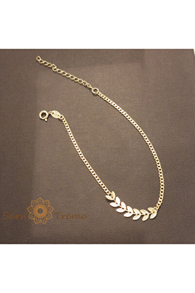 SaraTremo Brățară Daphne – placată aur 18K, 20+5 cm, frunzulite, Brazilia