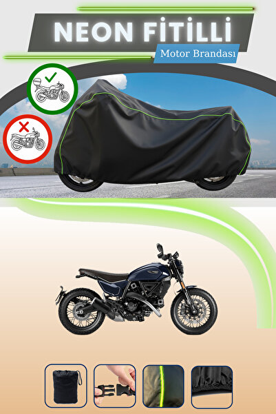 Cemku Shade حقيبة خلفية باللون الأسود النيون قماش مجدّل متوافقة مع دراجة دوكا...