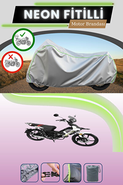 Cemku Shade حقيبة خلفية رمادية متوافقة مع قماش نيون فيتيل ألتاي تانك 50 المتوافق مع الدراجات النارية