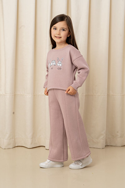 e-çocuk Girl's Oh My God Rabbit Printed 2-Piece Set - 6305/6306