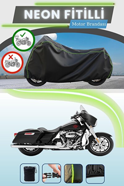 Cemku Shade حقيبة خلفية سوداء متوافقة مع حقيبة نيون فايتل هارلي ديفيدسون إلكت...