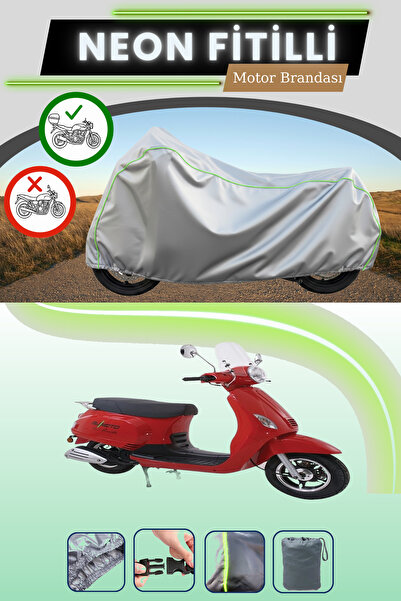 Cemku Shade حقيبة خلفية رمادية متوافقة مع قماش نيون فيتيلي بوموتو/جينلينج مونيتي 150 سي سي متوافق مع الدراجات النارية