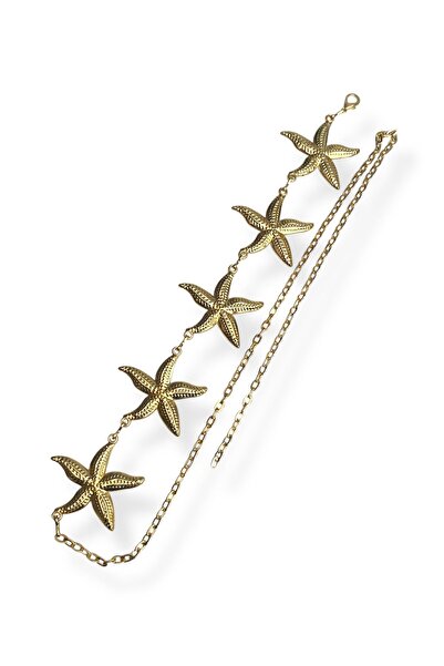 Kemerix Women's Original Tarnish-Resistant Large Star Detailed Chain Belt