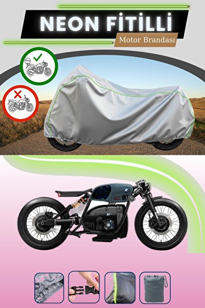 Cemku Shade حقيبة خلفية رمادية متوافقة مع قماش نيون فايبر BMW R 80 المتوافق م...