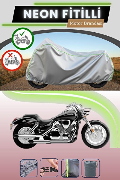 Cemku Shade حقيبة خلفية رمادية متوافقة مع قماش نيون فليت هوندا VF 750 C متواف...