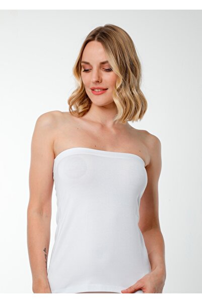 Hmd 3-Piece Cotton Strapless Women's Undershirt - White