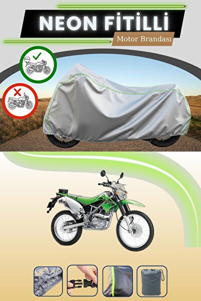 Cemku Shade حقيبة خلفية رمادية متوافقة مع قماش نيون فليتلي كاواساكي KLX 150 L...