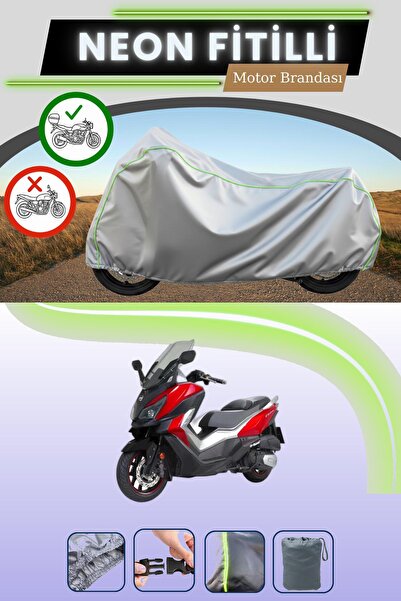 Cemku Shade حقيبة خلفية رمادية متوافقة مع قماش نيون فايتيبل SYM Cruisym 250i ...