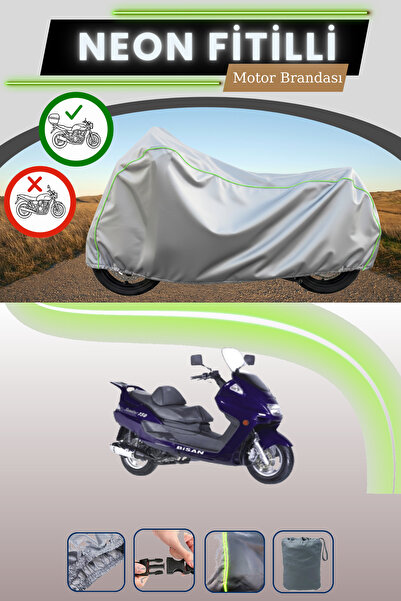 Cemku Shade حقيبة خلفية رمادية متوافقة مع قماش نيون فيتيل بيسان سانتانا 150 المتوافق مع الدراجات النارية