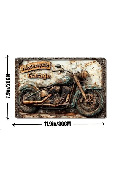 Maxrom Decoratiune de perete din metal pentru garaj de motociclete, casă, bar, cafenea 2D 20x30cm