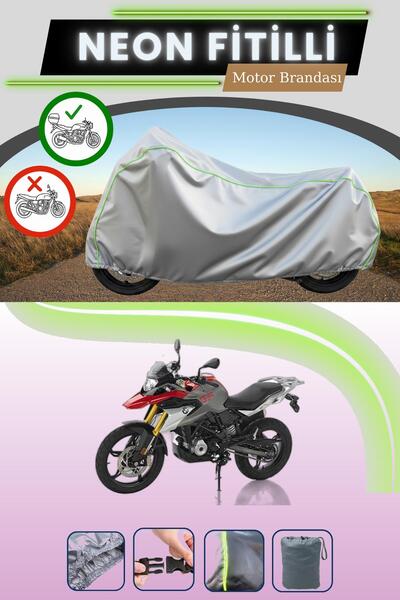 Cemku Shade حقيبة خلفية رمادية متوافقة مع قماش نيون فليتلي BMW G 310 GS المتو...