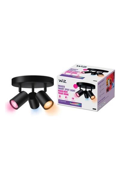 Wiz Imageo Siyah 3'lü Spot Ayarlanabilir Beyaz ve Renkli Akıllı Tavan Lambası...