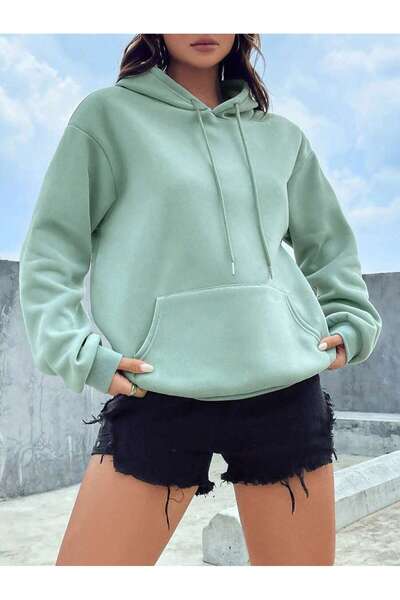 Wkm Denim Γυναικείο φούτερ με κουκούλα με φλις