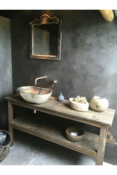 Genel Markalar İNCE ÇİZGİ AHŞAP BANYO LAVABO TEZGAHI