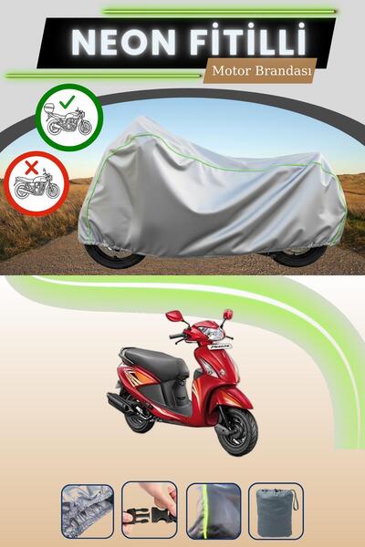 Cemku Shade حقيبة خلفية رمادية اللون متوافقة مع قماش نيون فيتيل هيرو بليفور المتوافق مع الدراجات النارية