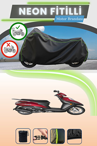 Cemku Shade حقيبة خلفية سوداء متوافقة مع قماش المحرك المتوافق مع نيون فيتيلي هاوجو VH 125