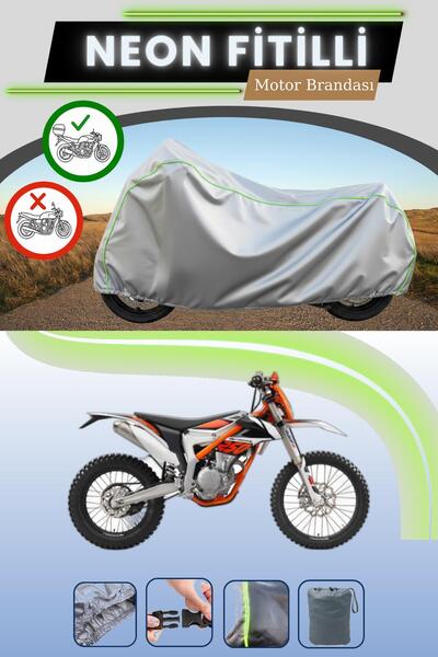 Cemku Shade حقيبة خلفية رمادية اللون متوافقة مع قماش نيون فايتي KTM 250 F Fre...