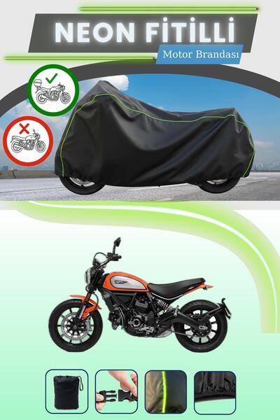 Cemku Shade حقيبة خلفية سوداء متوافقة مع نيون فايتل دوكاتي سكرامبلر أيكون الج...