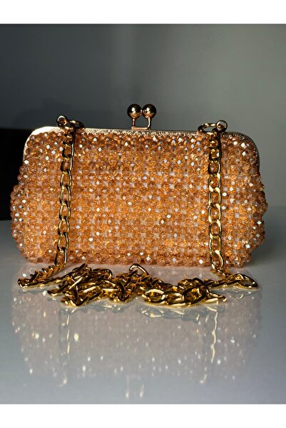 begüm jewelery KREM RENKLİ KRİSTAL PARLAK TAŞLARLA İŞLENMİŞ KLİPSLİ İÇİ ASTAR...