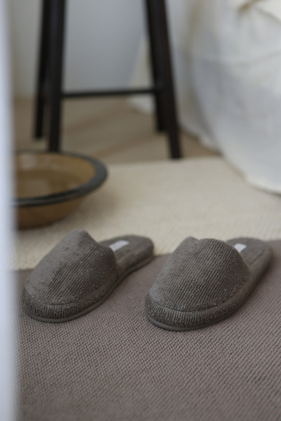 İrya Solena 100% Cotton Unisex Towel Slippers Gray
