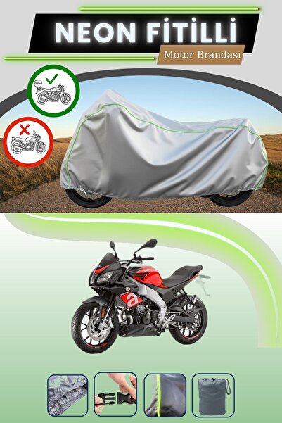 Cemku Shade حقيبة خلفية رمادية متوافقة مع قماش نيون فايتي أبريليا تونو 125 المتوافق مع الدراجات النارية