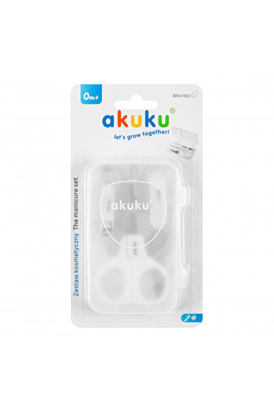 Akuku Kit de manichiura pentru bebelusi si copii White cu forfecuta,unghiera din otel inoxidabil cu