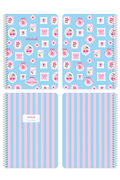 Victoria's Journals A5 Spiralli Okul Defteri 2’li Set – Çizgili, Soft Touch Kapak