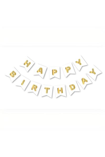 MODGER لافتة ذهبية بيضاء مذهبة بعبارة 'السعادة'