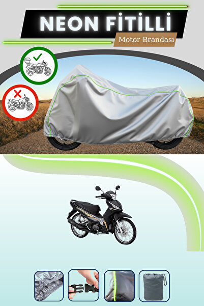 Cemku Shade حقيبة خلفية رمادية اللون متوافقة مع قماش نيون فيتيلي هوندا ويف المتوافق مع الدراجات النارية