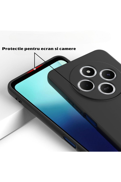 Xiaomi Carcasă compatibilă Redmi 14C / 14C 5G, fabricată din silicon catifelat cu interior din microfibră - Negru