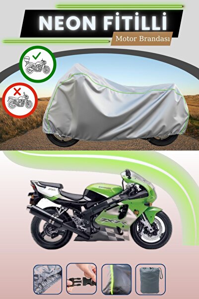 Cemku Shade حقيبة خلفية رمادية متوافقة مع قماش نيون فليتلي كاواساكي ZX-7 R ال...