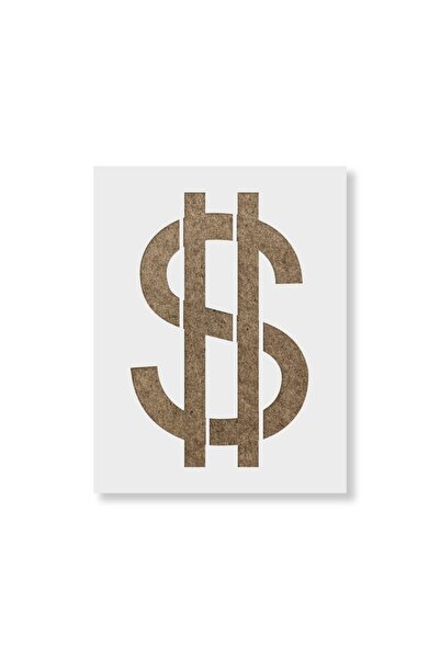 Maxrom Sablon Perete vopsire, tencuiala 0.7mm Simbol Dolar model MXSP7489, 800 x 800 mm