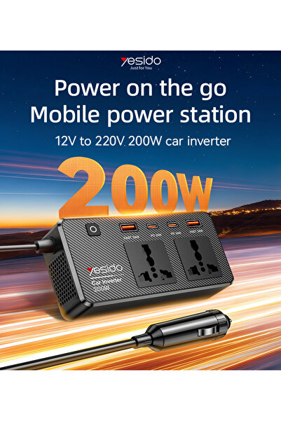 Yesido VC 07 200W Car Inverter