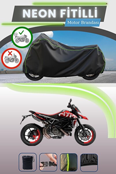 Cemku Shade حقيبة خلفية سوداء متوافقة مع نيون فايتللي دوكاتي هايبرموتارد 821 متوافقة مع قماش المحرك