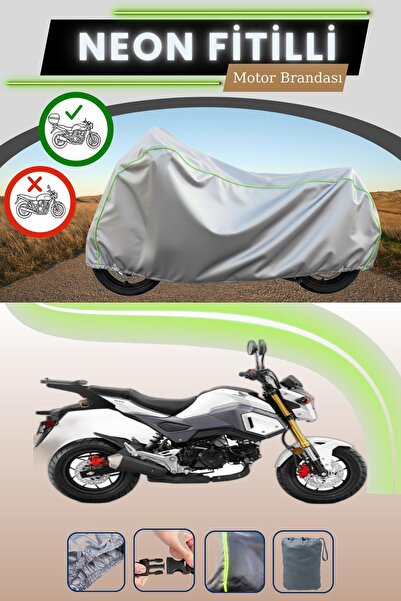 Cemku Shade حقيبة خلفية رمادية متوافقة مع قماش نيون فليتلي هوندا MSX 125 المت...