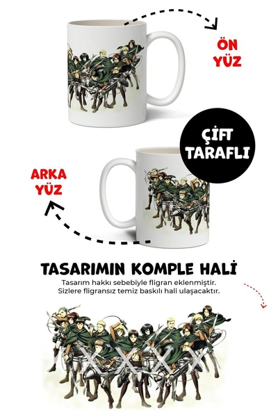 Toyaso Attack on Titan Characters Designed Mug Cup Gift for Lover Friend
