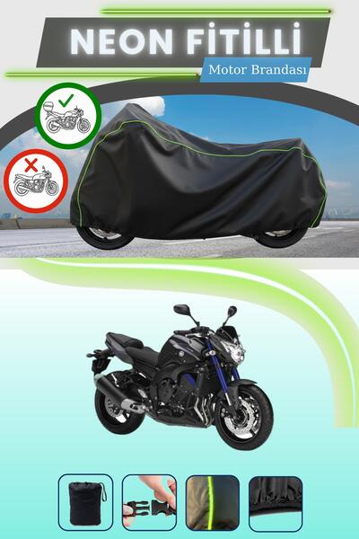 Cemku Shade حقيبة خلفية سوداء متوافقة مع قماش نيون فايتلي ياماها FZ8 ABS المت...