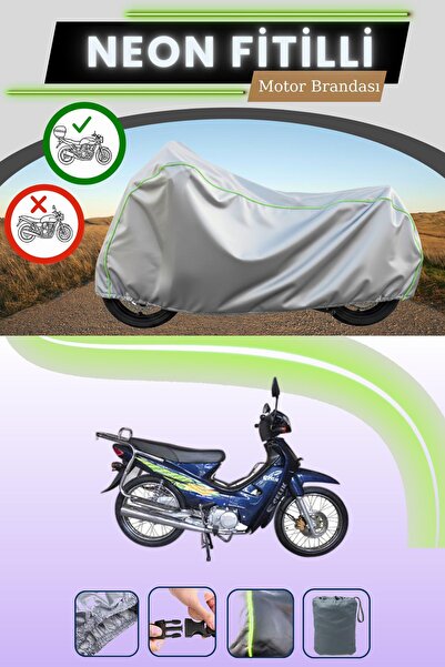 Cemku Shade حقيبة خلفية رمادية متوافقة مع قماش نيون فيتيلي ستيل موتور كوب 110...