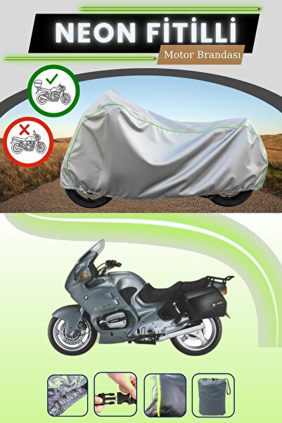 Cemku Shade حقيبة خلفية رمادية متوافقة مع قماش نيون فليتلي BMW R 1100 RT المت...