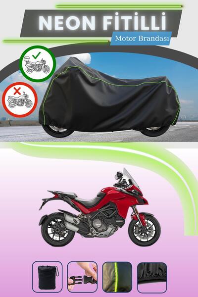 Cemku Shade حقيبة خلفية باللون الأسود النيون قماش مجدّل متوافقة مع دراجة دوكا...