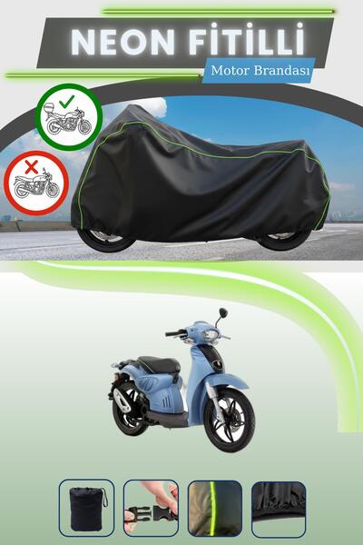 Cemku Shade حقيبة خلفية سوداء متوافقة مع نيون فايتل أبريليا سكارابيو 50 متواف...