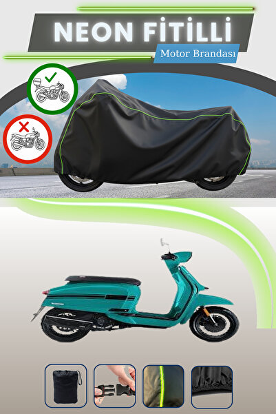 Cemku Shade حقيبة خلفية سوداء متوافقة مع نيون فايتل لامبريتا V125، قماش محرك ...