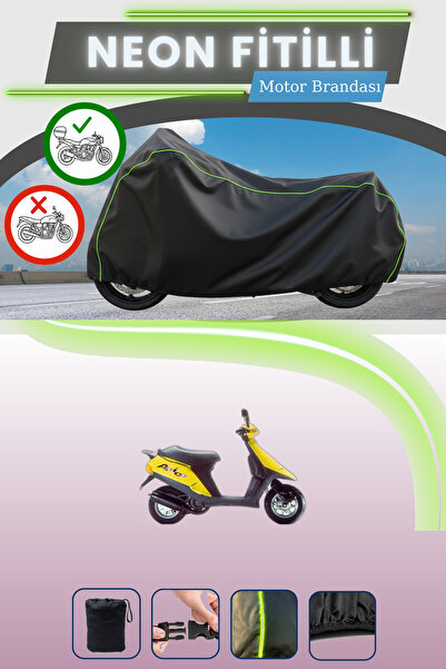 Cemku Shade حقيبة خلفية سوداء متوافقة مع نيون فايتل أبريليا أميكو 50 متوافقة مع قماش المحرك