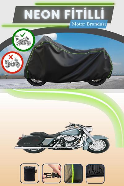 Cemku Shade حقيبة خلفية سوداء متوافقة مع نيون فايتي هارلي ديفيدسون رود كينج ك...