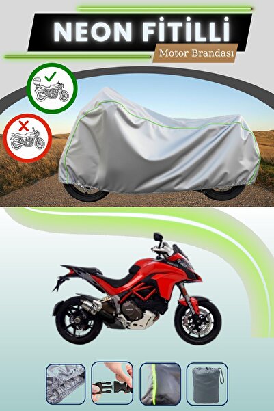 Cemku Shade حقيبة خلفية رمادية نيون قماش مجدّل متوافقة مع دراجة دوكاتي مولتيس...